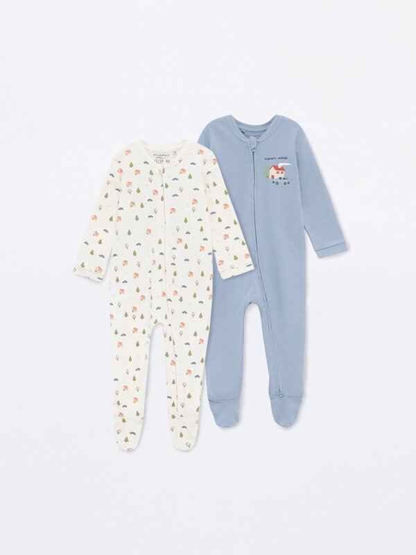 Pack of 2 sleepsuits with zip Wow! Prices Baby Girl Kids