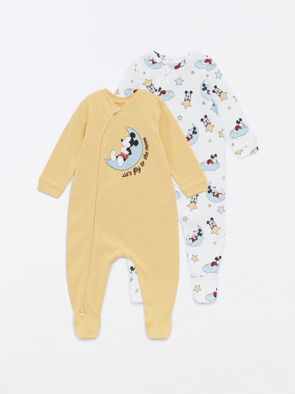 Pack of 2 Mickey Mouse ©Disney print sleepsuits