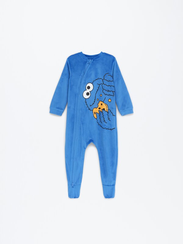 Cookie Monster from ©SESAME STREET velvety sleepsuit