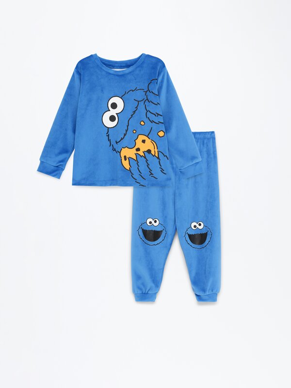 Cookie Monster from ©SESAME STREET velvety pyjamas