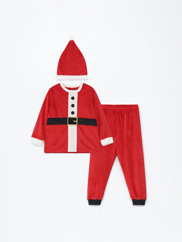 Conjunto de 3 peças de pijama natalício do Pai Natal