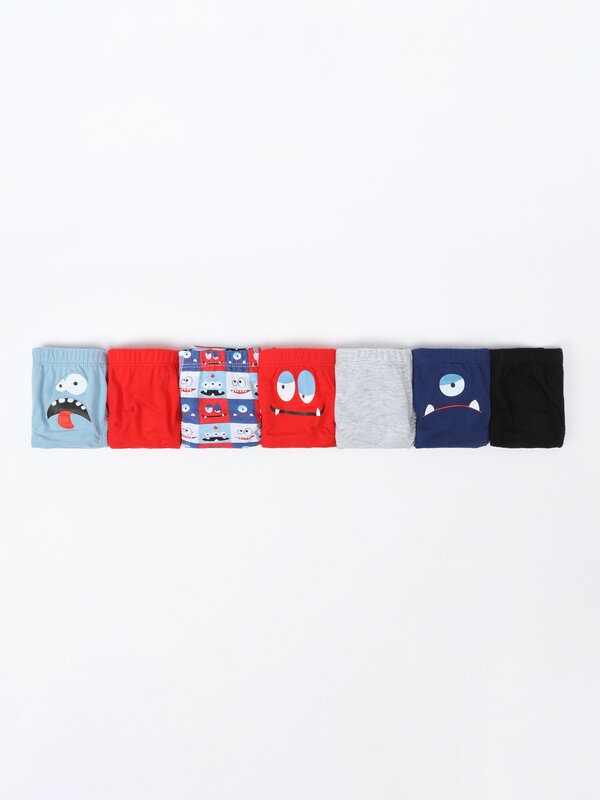 Pack of 7 monster print boxers