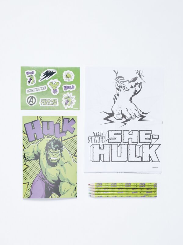 HULK ©MARVEL pencils and stickers set