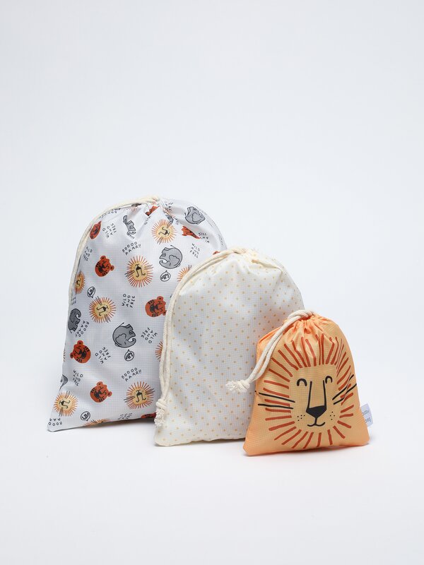 Pack of 3 lion bags