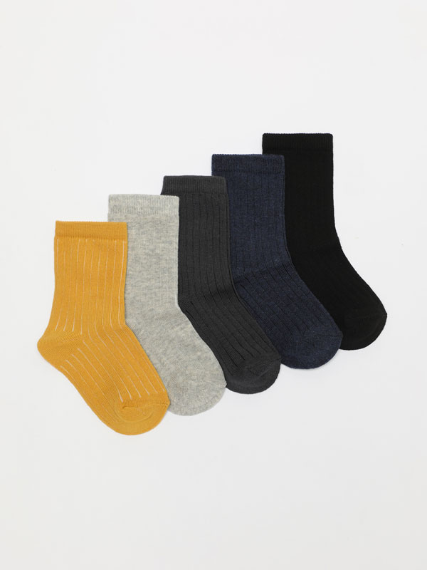 Pack of 5 pairs of basic long socks