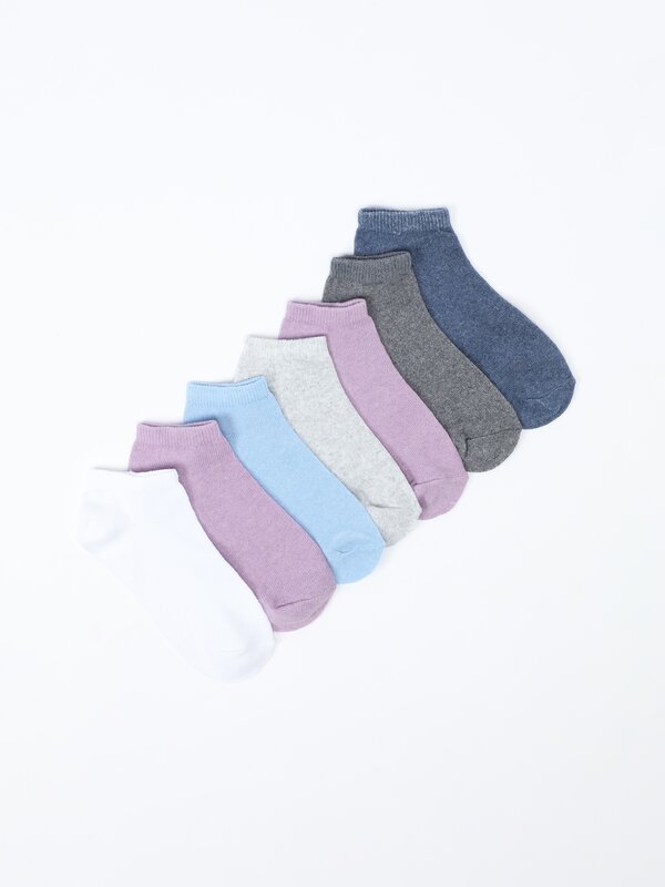 7’li renkli basic bilekte çorap paketi
