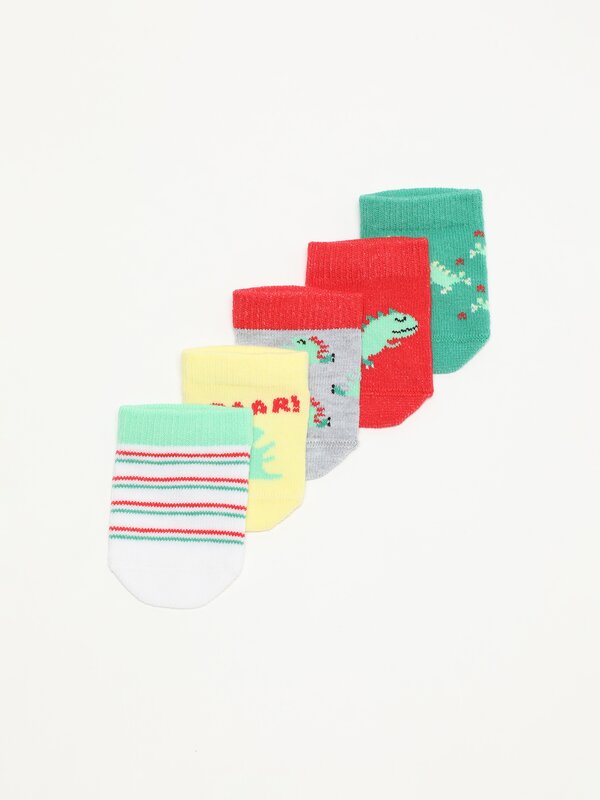 Pack of 5 pairs of printed socks