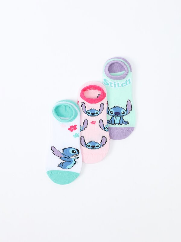 Pack de 3 pares de calcetíns tipo invisible Lilo & Stitch ©Disney