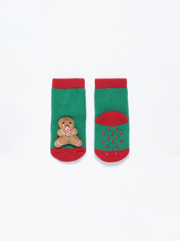 Christmas gingerbread man socks