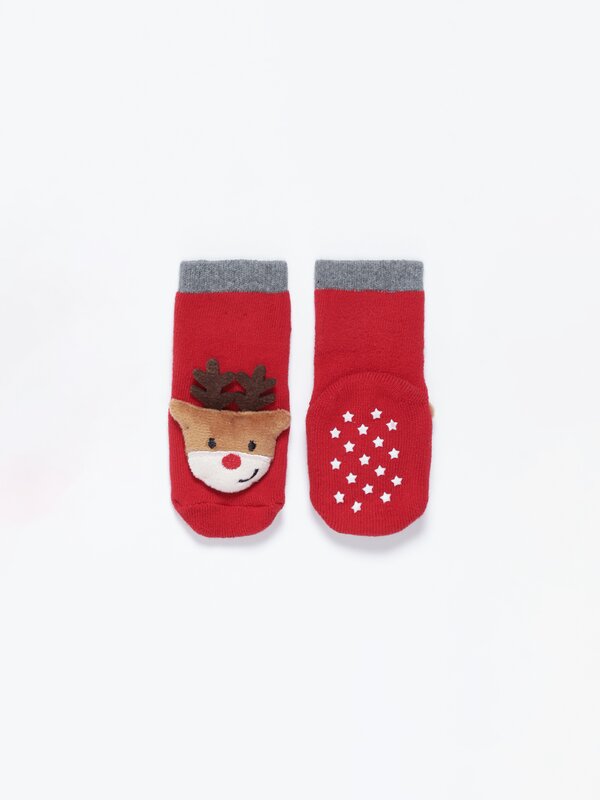 Calcetines navideños reno