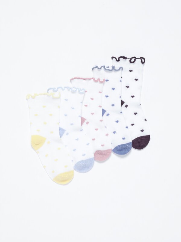 Pack of 5 pairs of polka dot socks