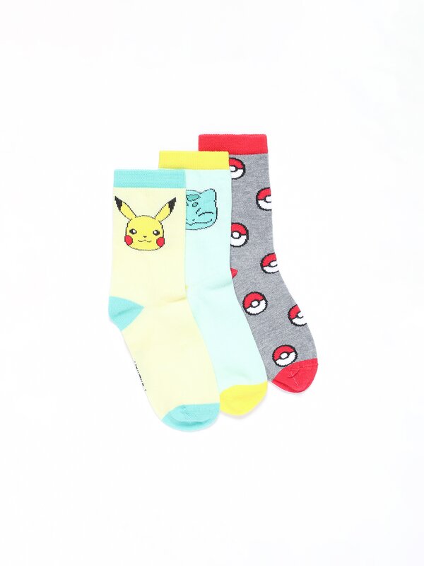 3'lü Pokémon™ desenli çorap seti