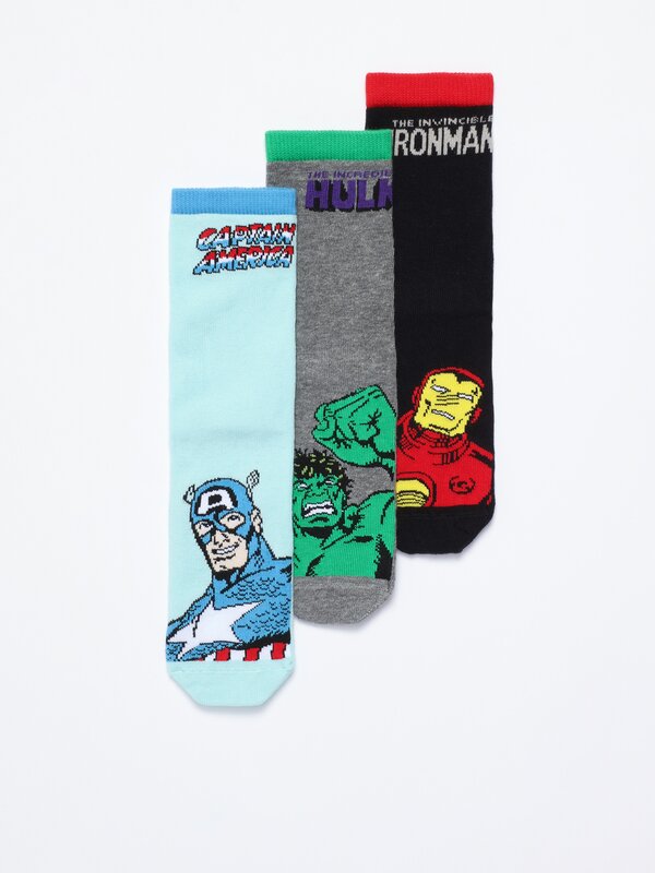 Pack de 3 pares de meias compridas dos The Avengers ©Marvel