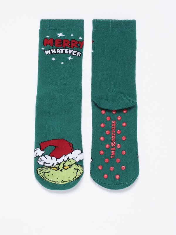 Kids | Grinch family Christmas socks