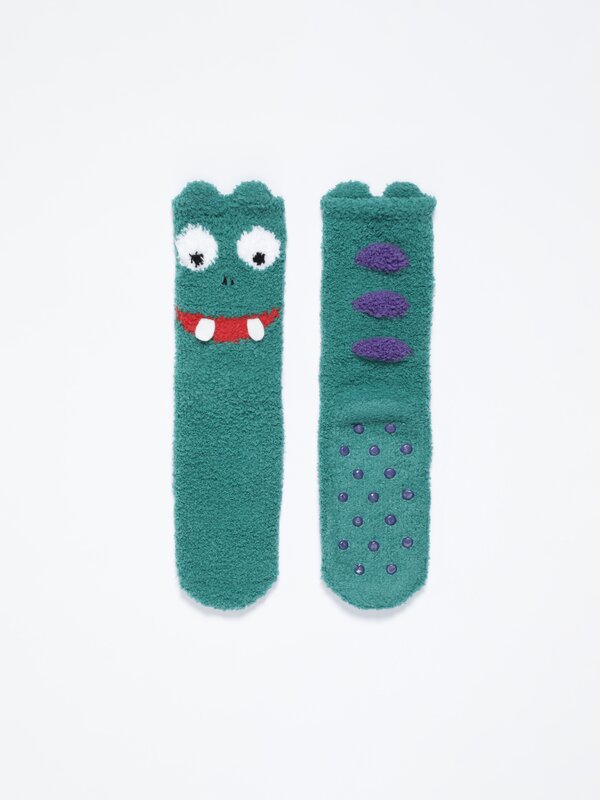 Non-slip dinosaur socks