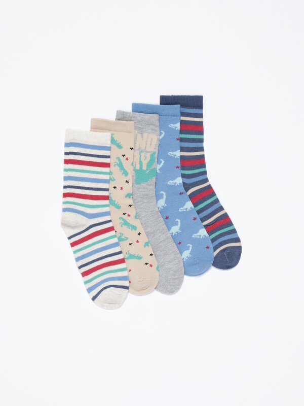 Pack of 5 pairs of assorted long socks