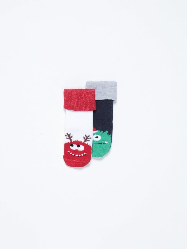 Non-slip Christmas monster socks
