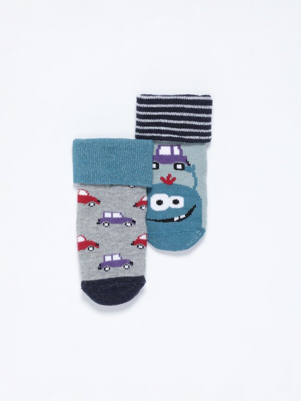 Pack of 2 pairs of monster socks