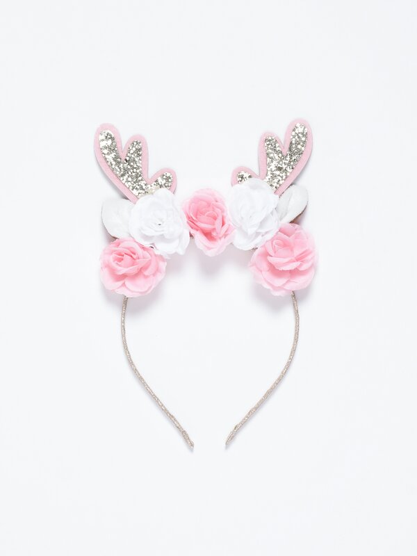 Floral reindeer headband