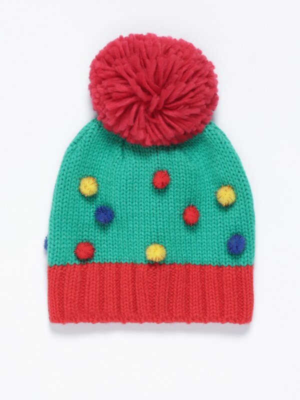 Christmas beanie with pompoms