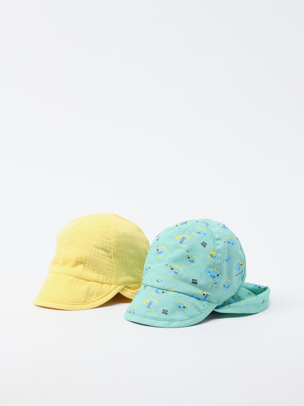 Pack of 2 contrast bucket hats