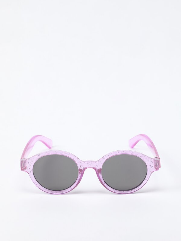 Round glitter sunglasses
