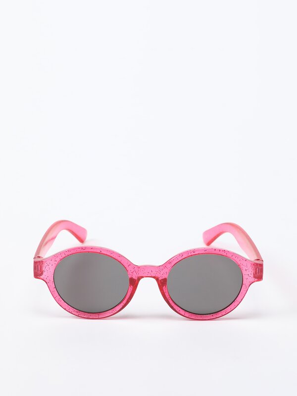 Round glitter sunglasses