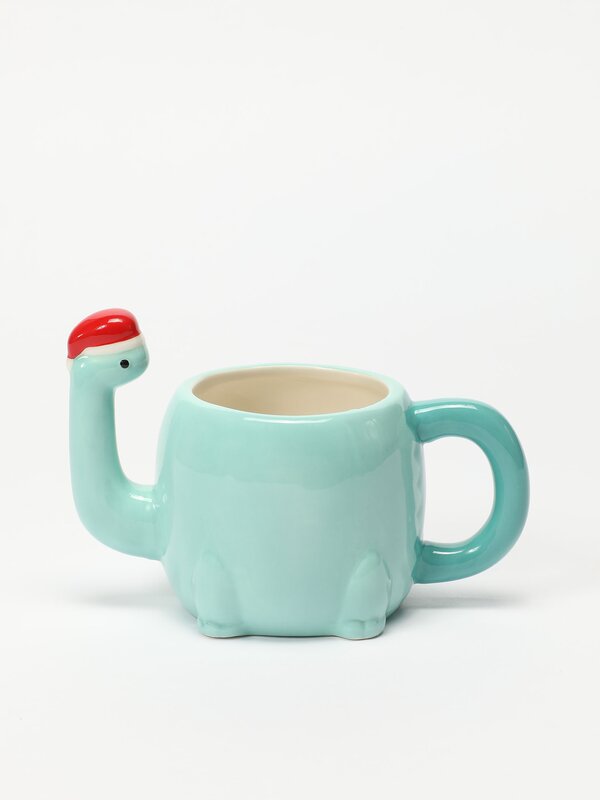 Christmas dinosaur mug