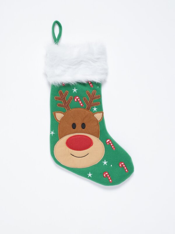 Decorative reindeer Christmas stocking