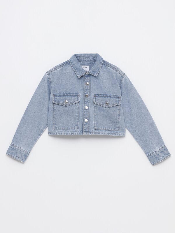 Cropped denim jacket store kids