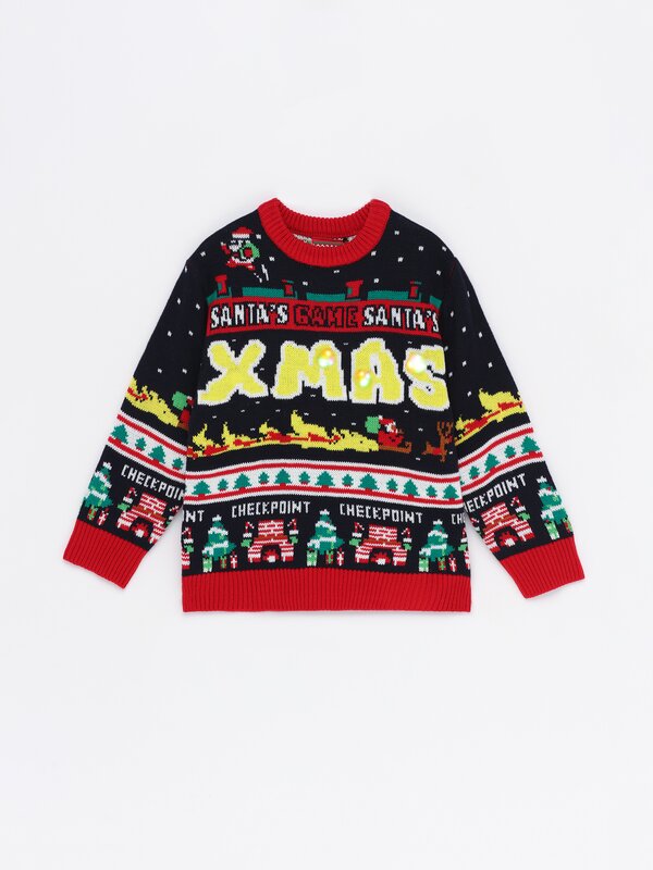 Christmas sweater with lights and music