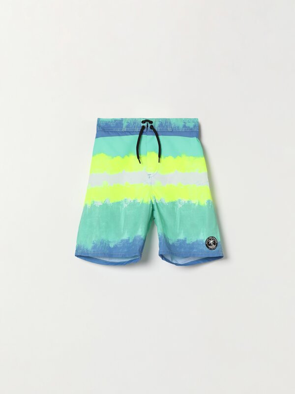 Printed surfer swimming trunks