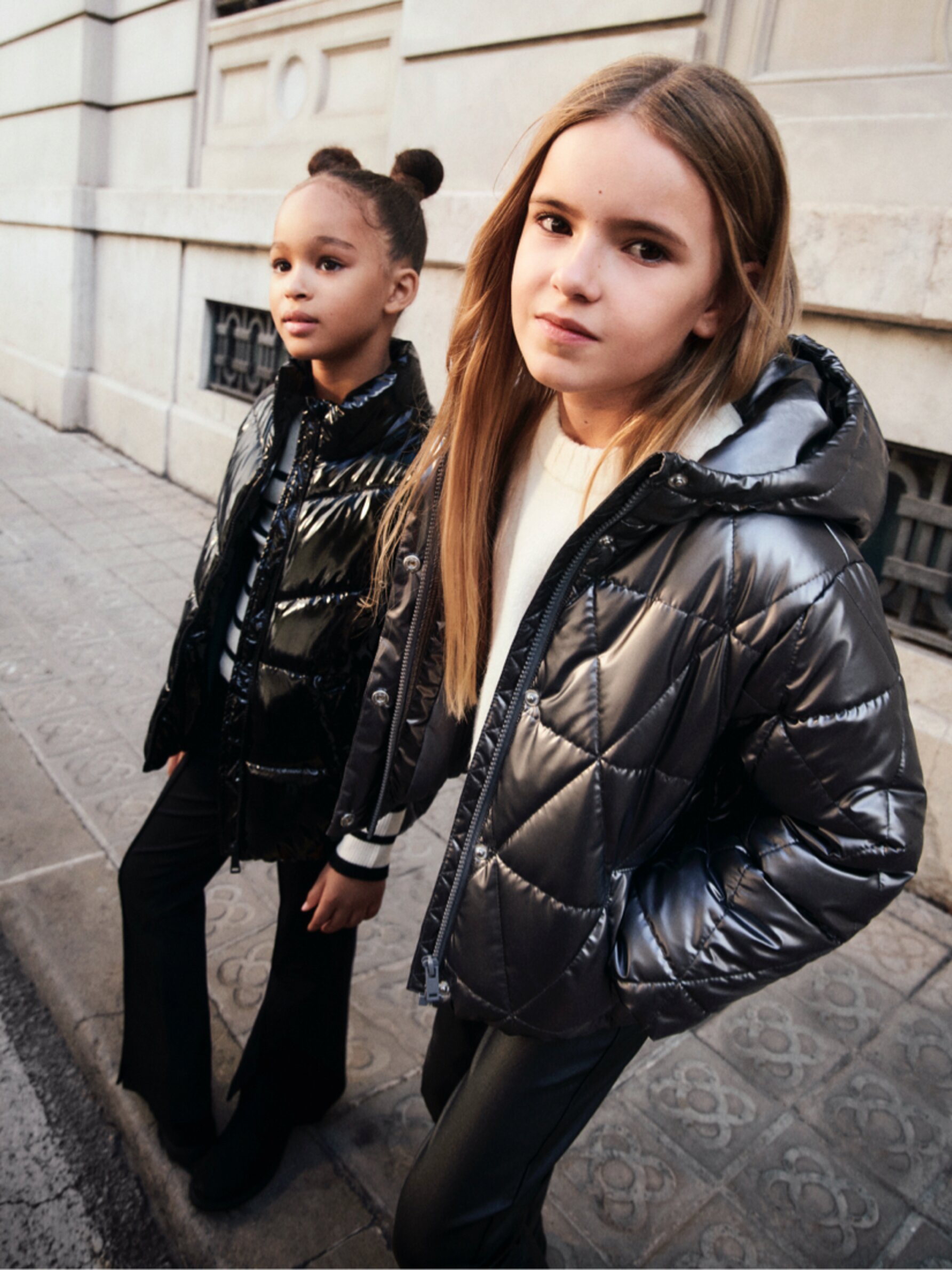 Metallic puffer jacket