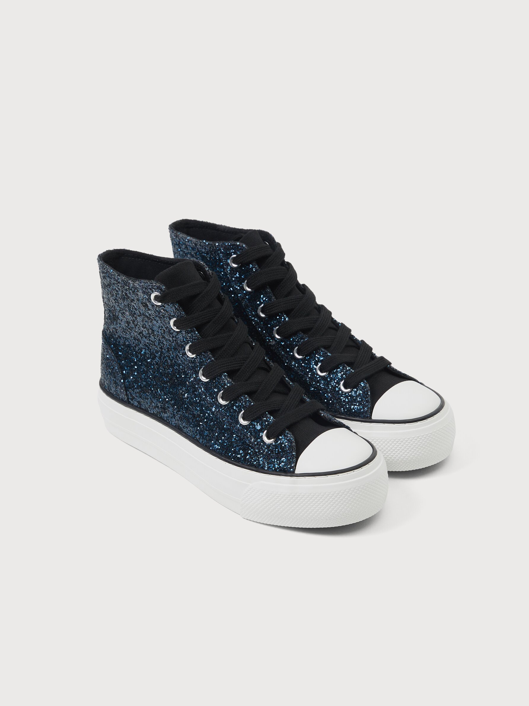 SHINY HIGH TOP SNEAKERS Boots Ankle Boots FOOTWEAR Woman