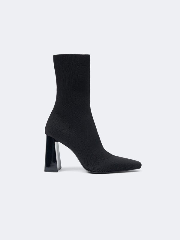 High-leg sock-style ankle boots