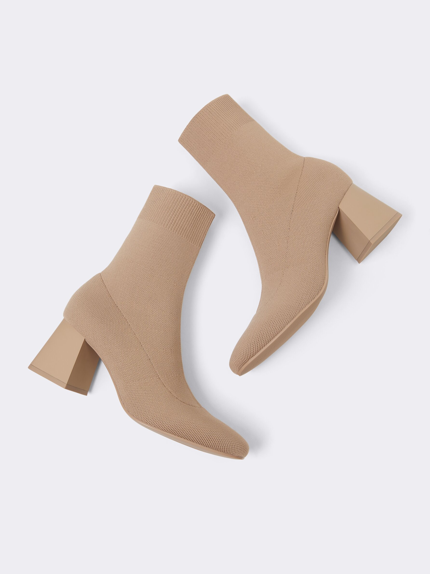 Beige sock heels discount