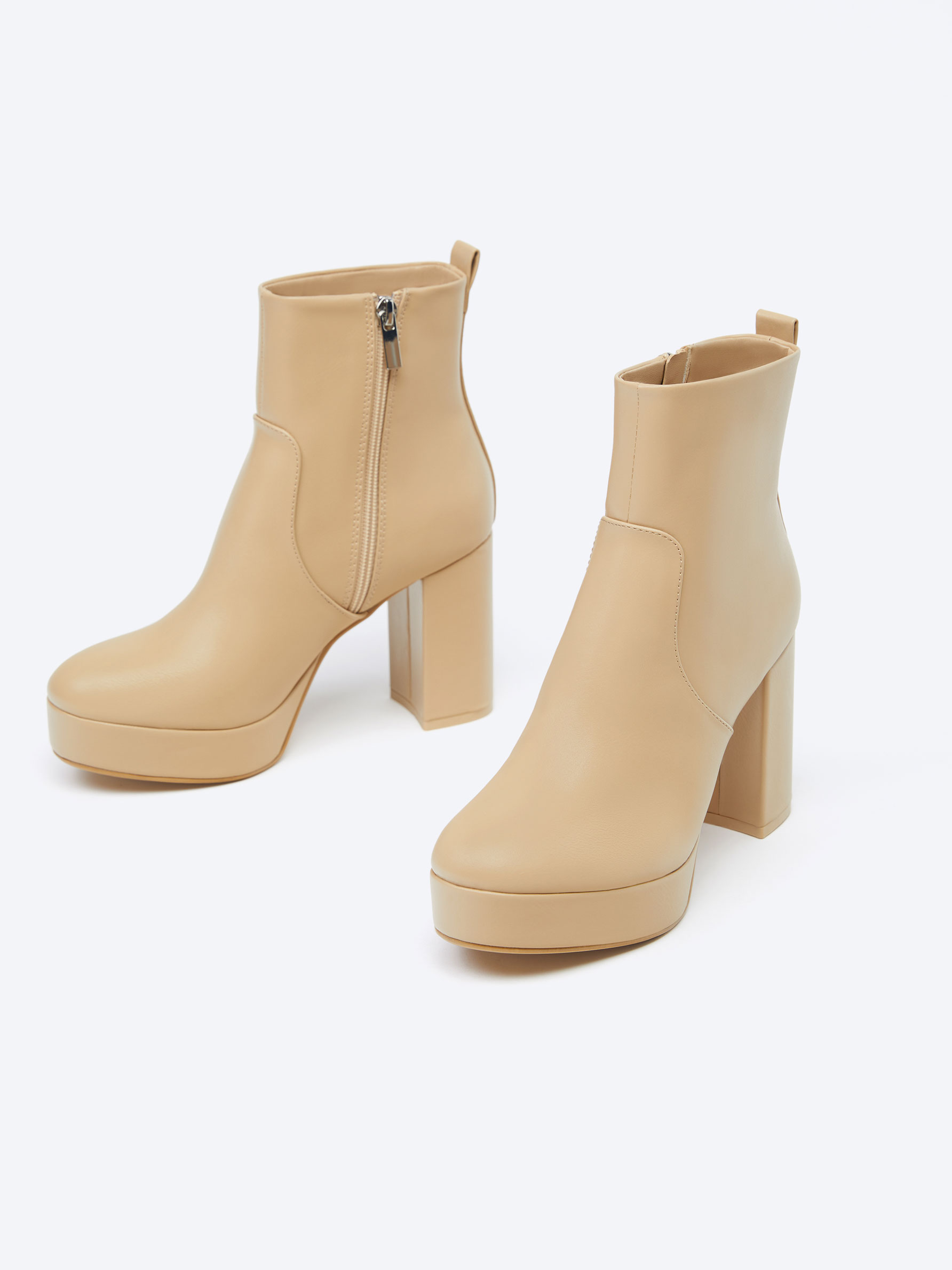 Botines plataforma beige shop