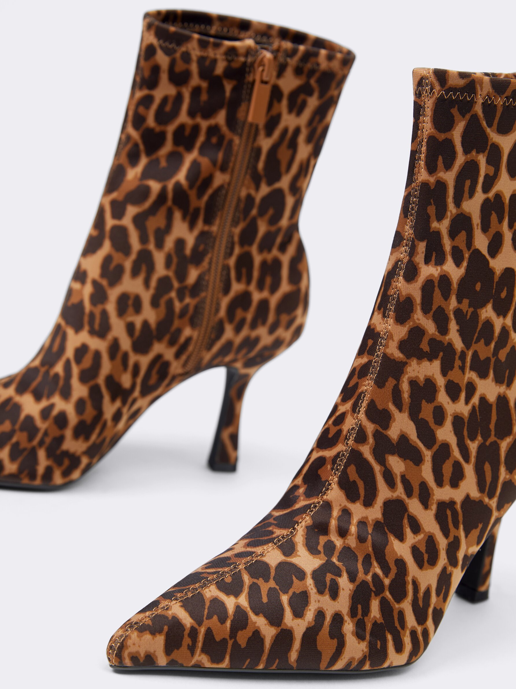 Animal print high heel ankle boots Boots Ankle Boots
