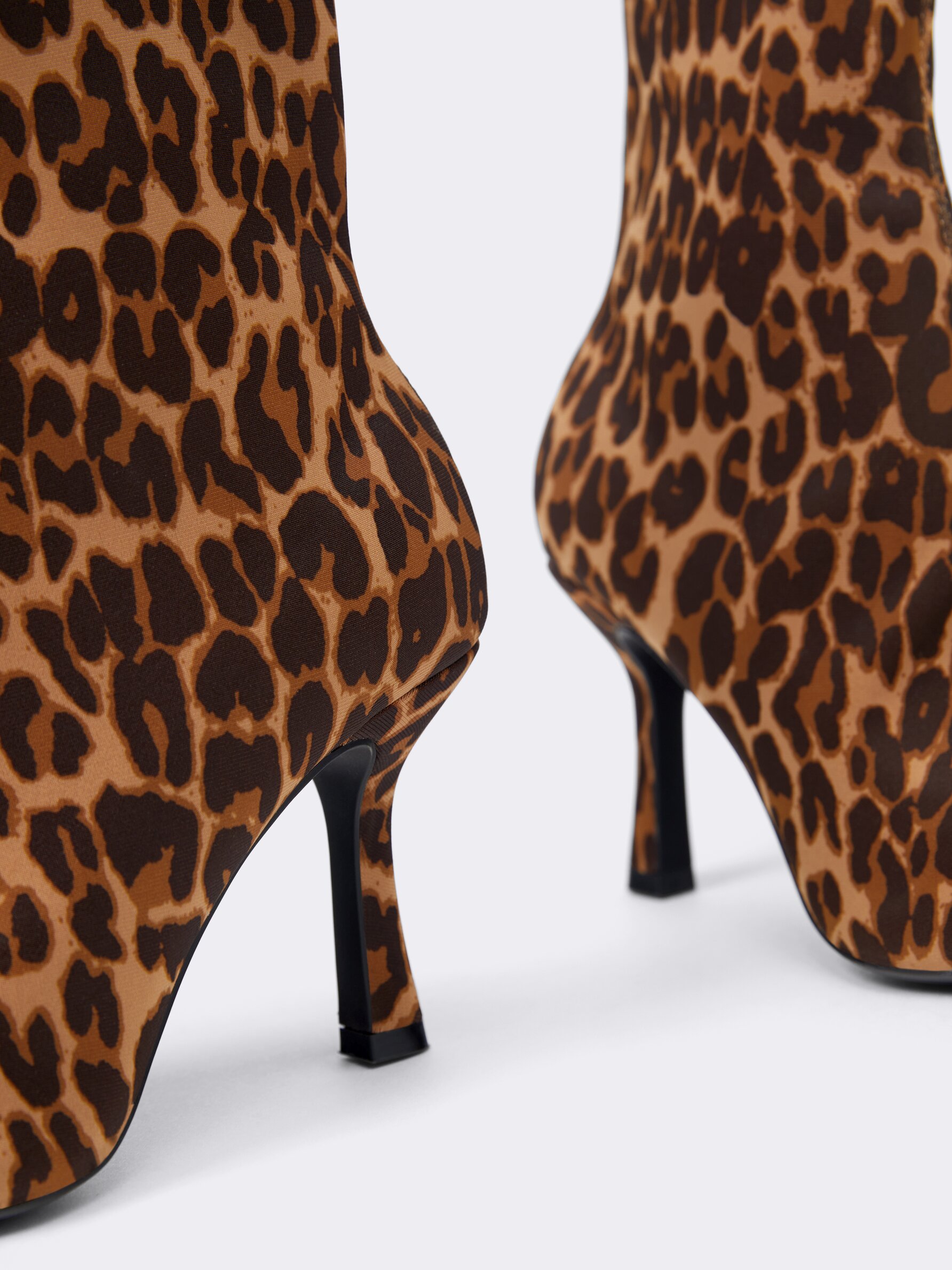 Leopard print high heel boots sales