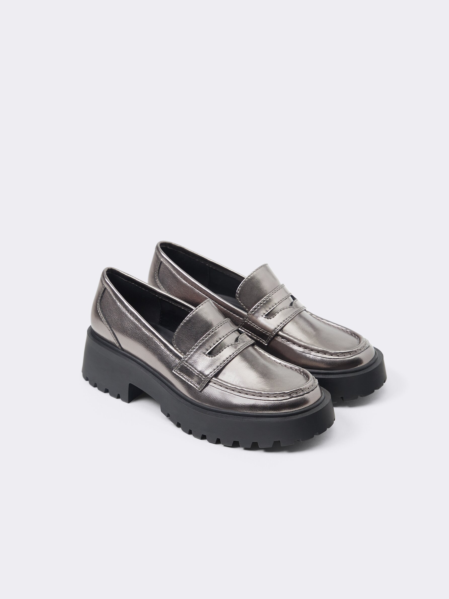 Metallic track loafers