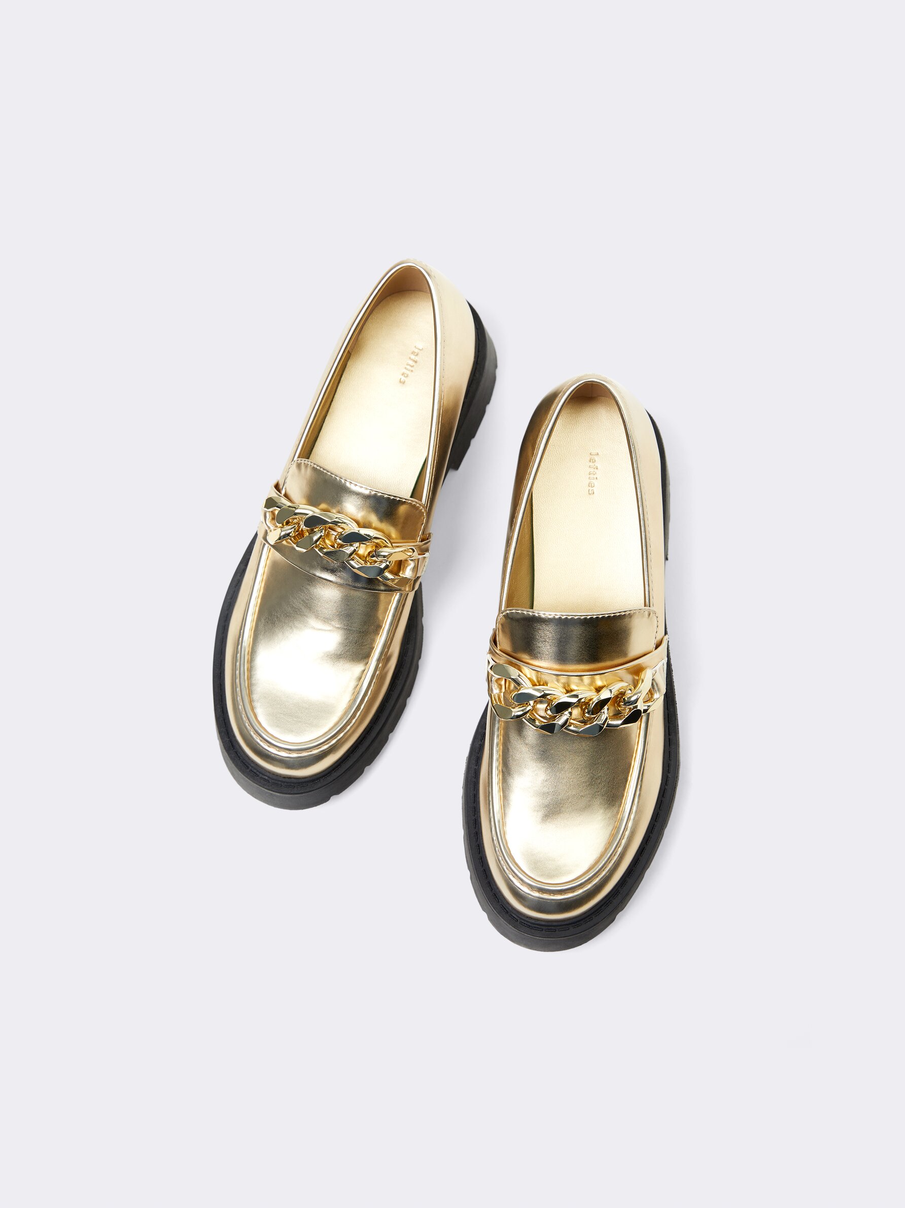 Gold new arrivals platform loafers