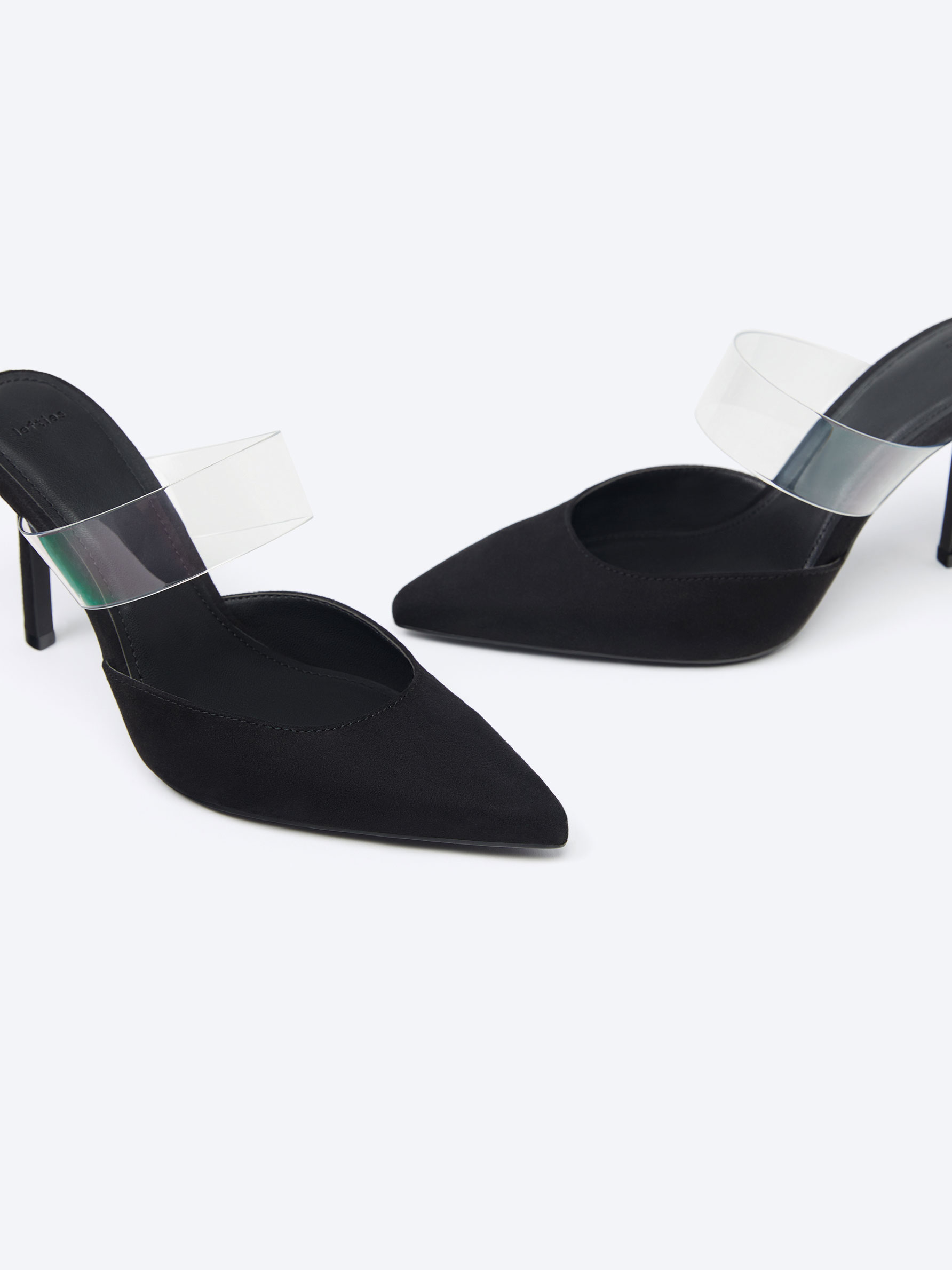 Black vinyl heels online