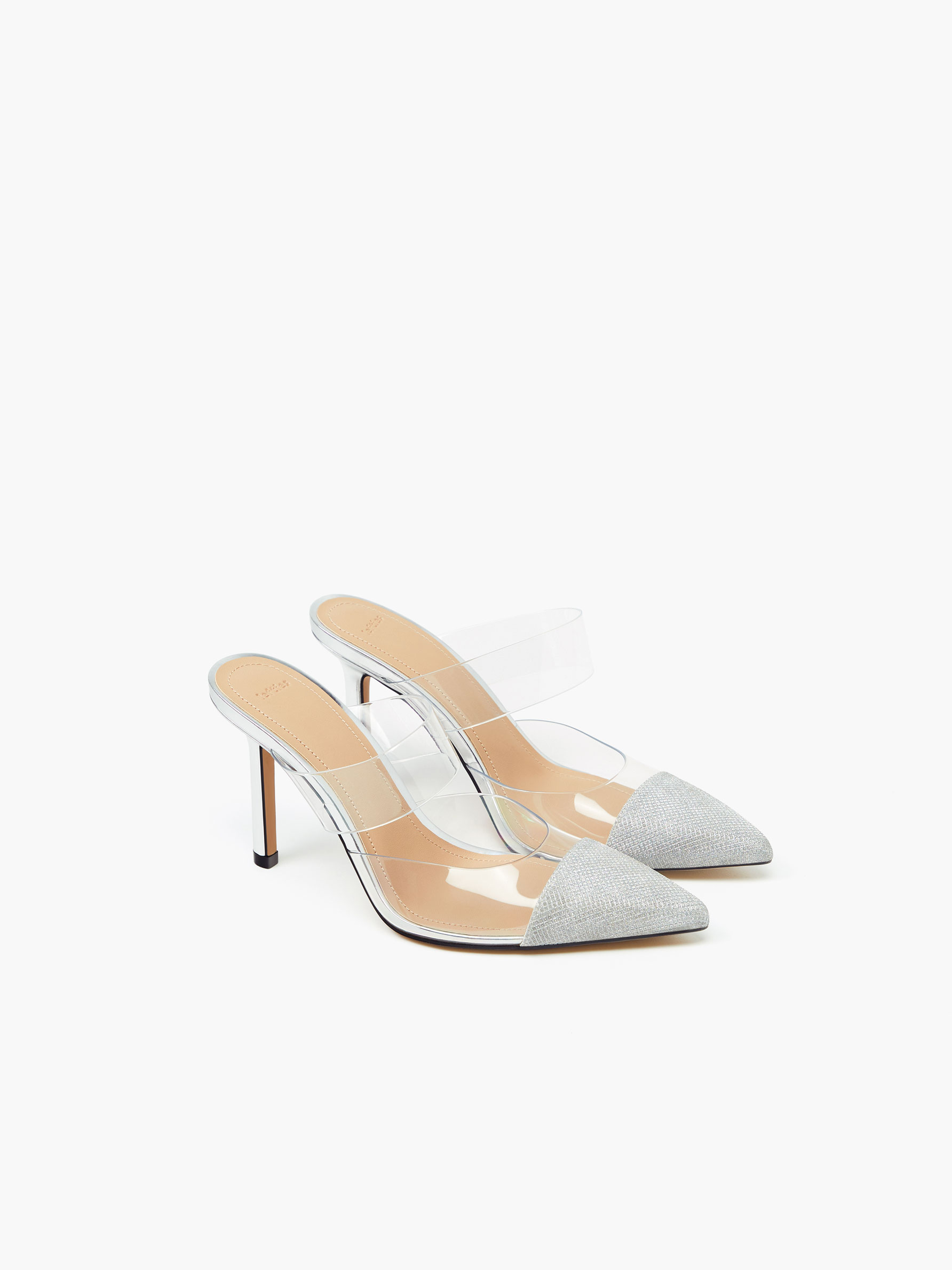 High heeled vinyl best sale mule