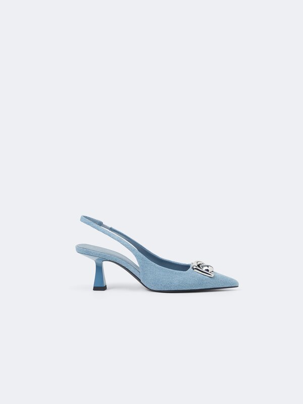 Zapato tacón denim