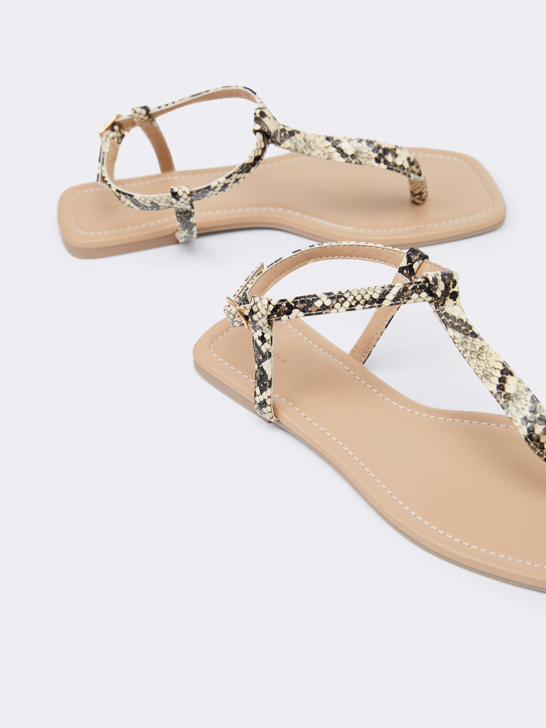 Snakeskin sandals 2024 flat