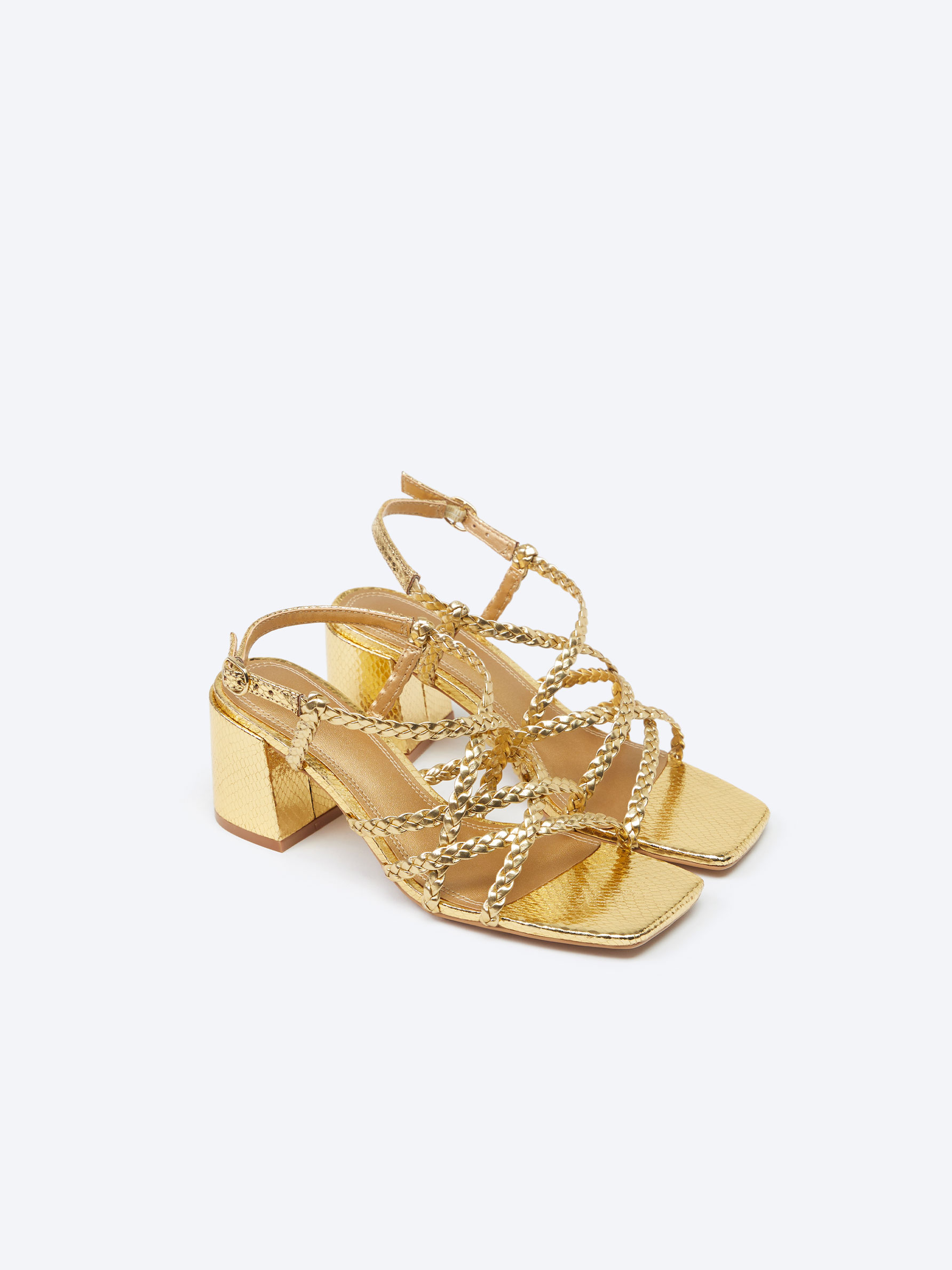 Zara gold braided discount sandals