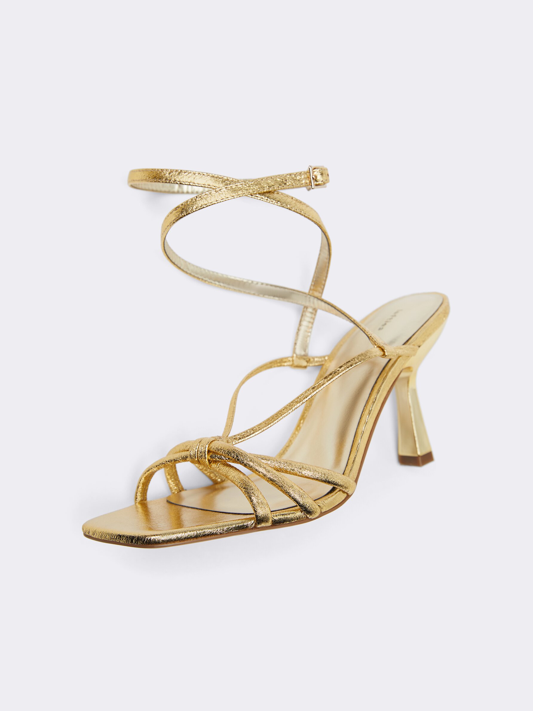 Gianvito Rossi Sylvie Strappy Metallic Ankle-tie Sandals In Mekong |  ModeSens