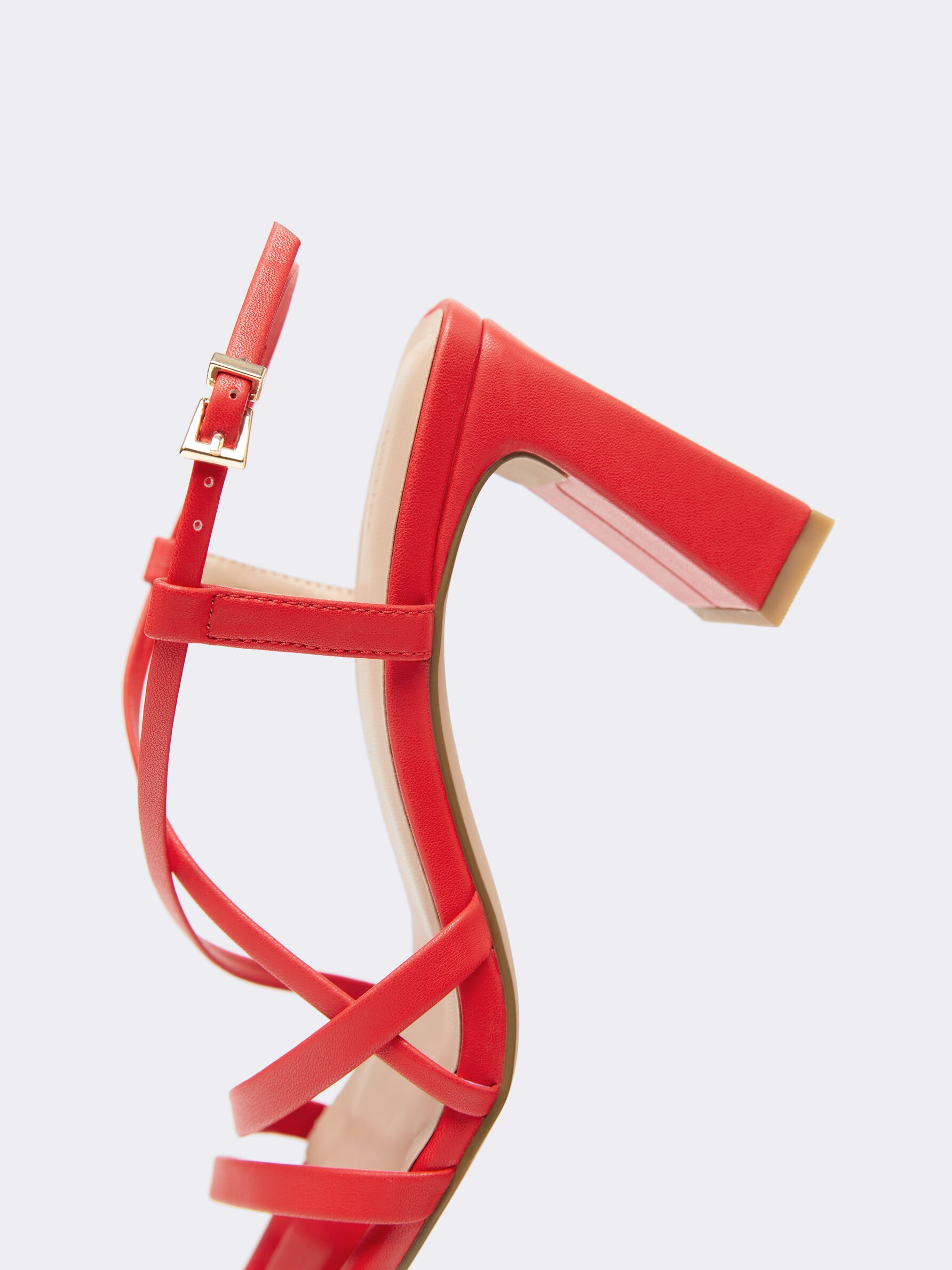 Red block 2025 heel sandals