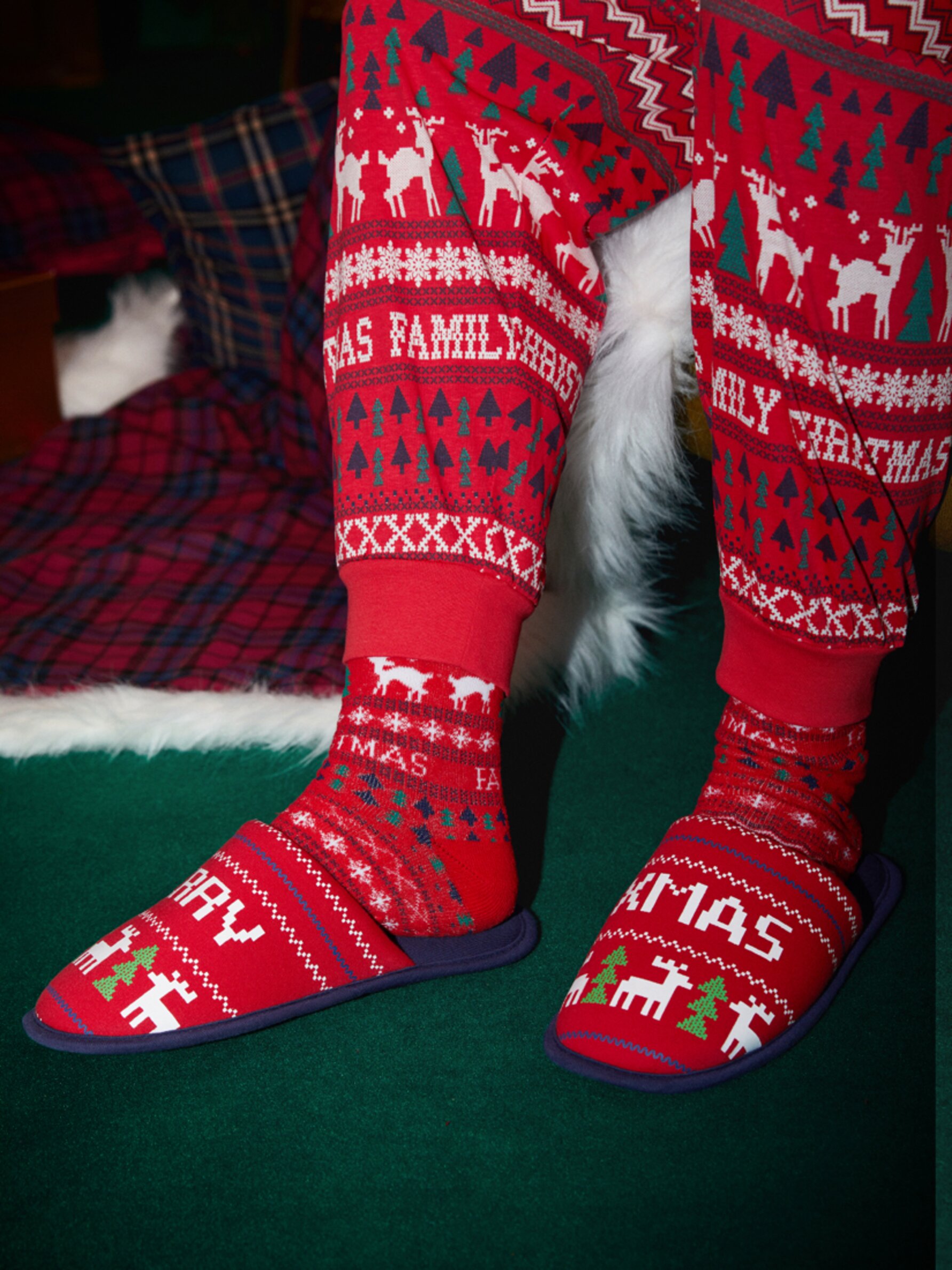 Family discount christmas slippers