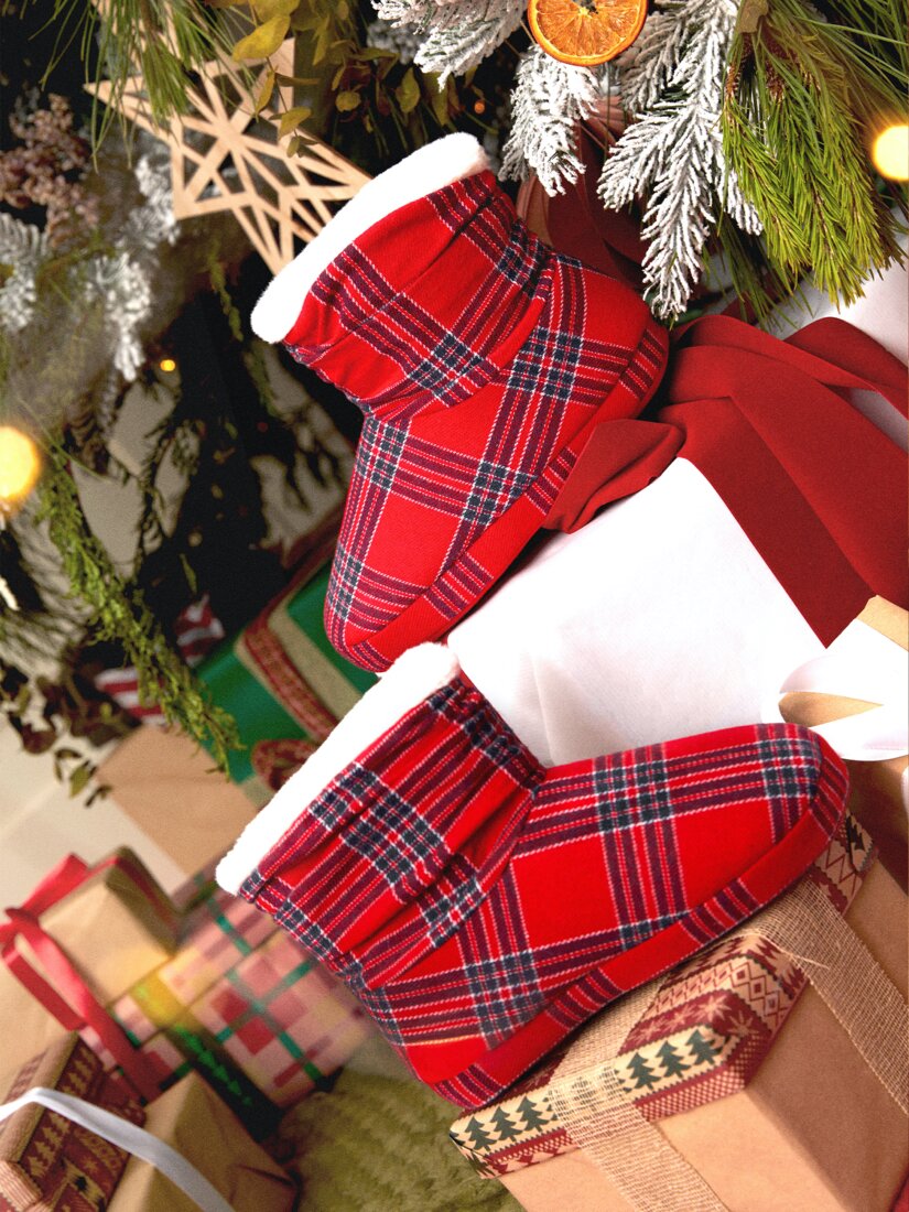 Plaid new arrivals christmas slippers